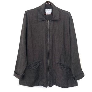 FLAX Linen Zip Up Lightweight Jacket